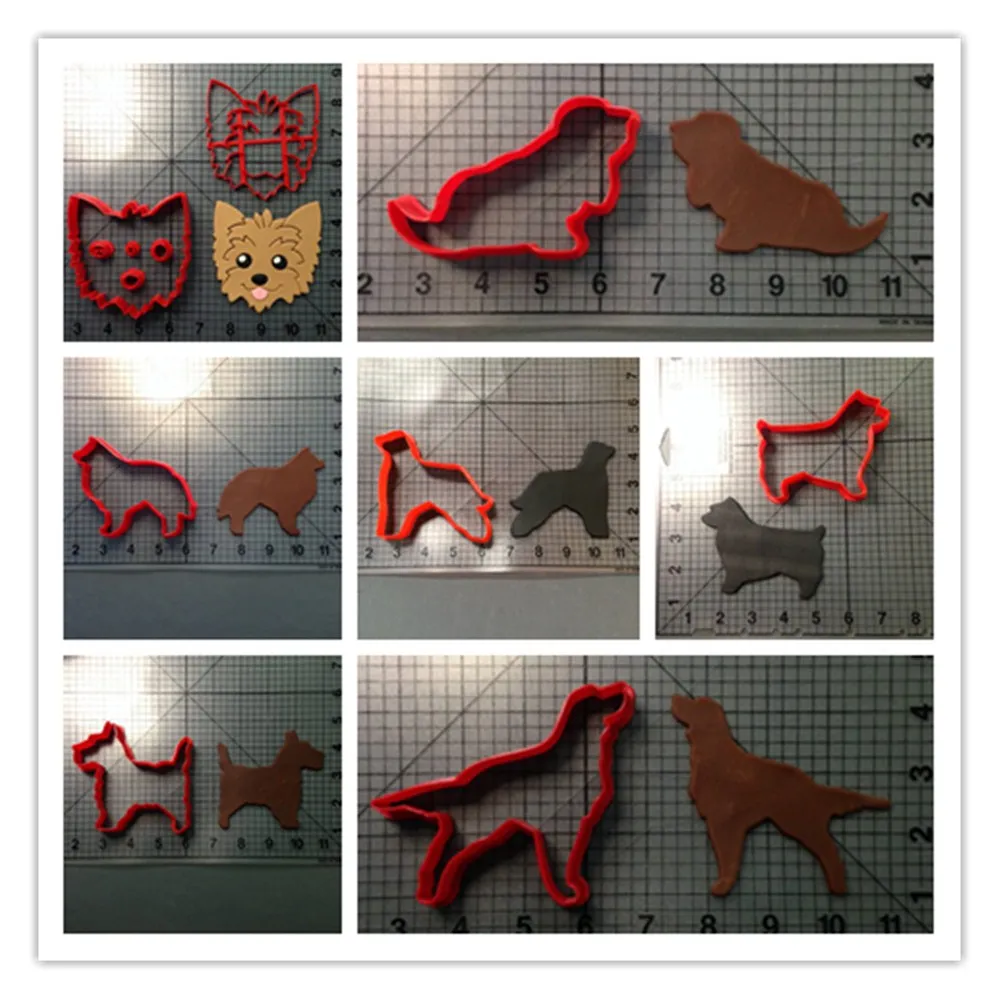 LUC милые различные виды собак резак для печенья набор помадной формы на заказ 3d