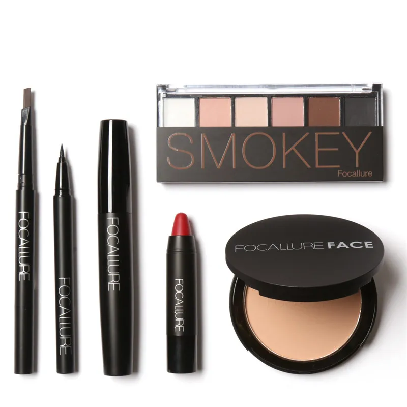 Набор инструментов для макияжа FOCALLURE Makup 6 шт. косметика в том числе тени век