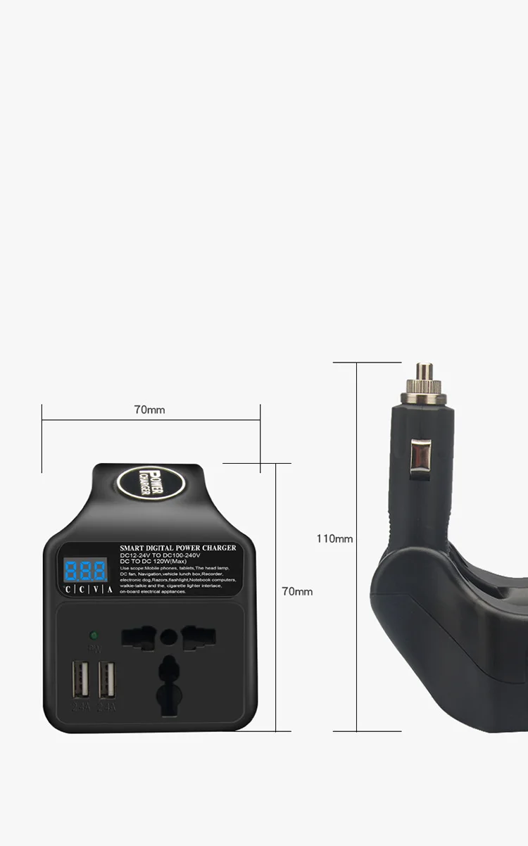 modeified sine wave Inverter 12/24V to 220V Vehicle Socket Charger Power Converter Vehicle Inverter 120W