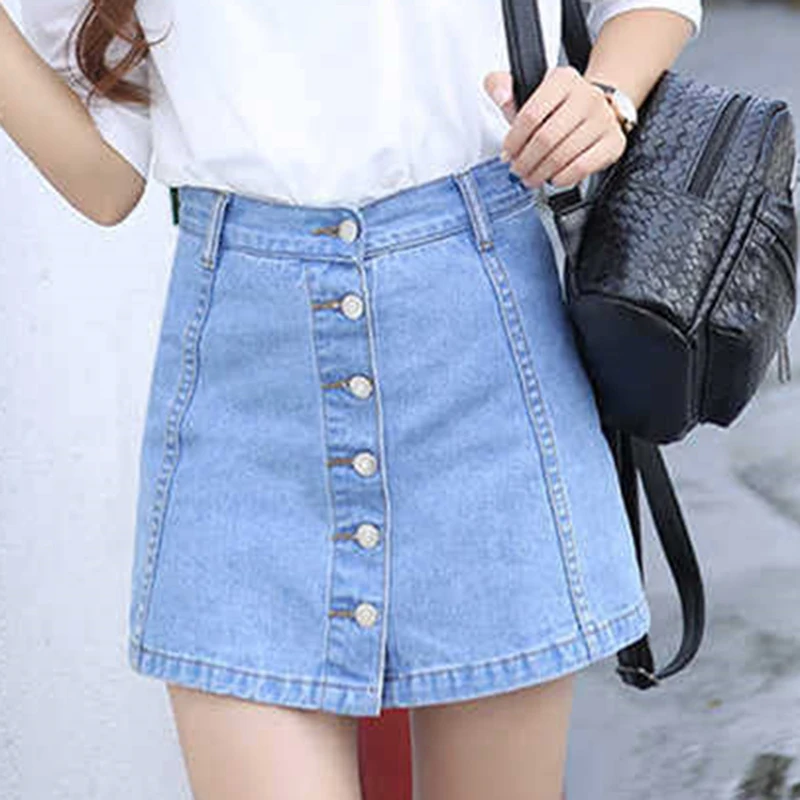 Новые мини юбки Faldas Mujer Moda женские джинсовые трапециевидной формы с высокой