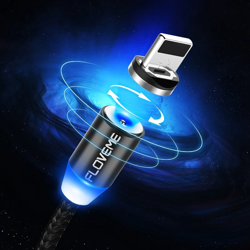 FLOVEME светодиодный Магнит USB кабель для iPhone 6 6s 7 плюс Быстрая зарядка Кабо iPad X 8 5 SE