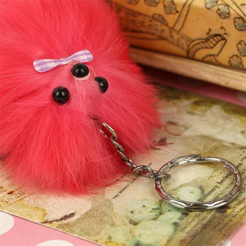 Брелок для ключей с помпоном из лисьего меха женская подвеска сумки брелок от