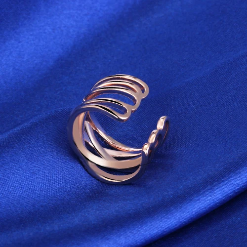 Женское кольцо с австрийским кристаллом регулируемое плетением из