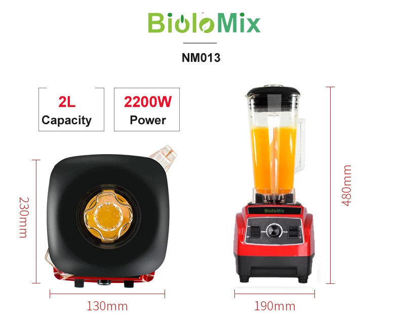 RU только 3HP 2200W 2L BPA free Профессиональный Домашний мощный Блендер с подставкой