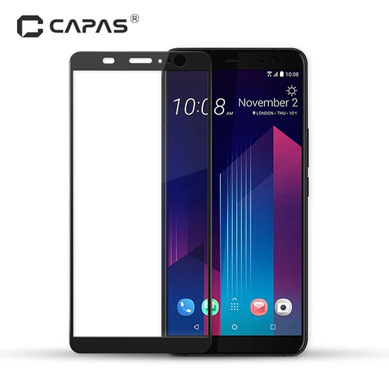 Для htc U11 Plus, закаленное стекло, защита экрана, почти полное покрытие, защитная пленка для htc U11 Plus, взрывная Защита от царапин - Цвет: Black
