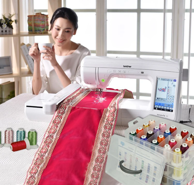 

Hot Selling 120D/2 40WT 1000m/cone polyester embroidery thread with 61pcs/kit+plastic box +DHL Free shipping