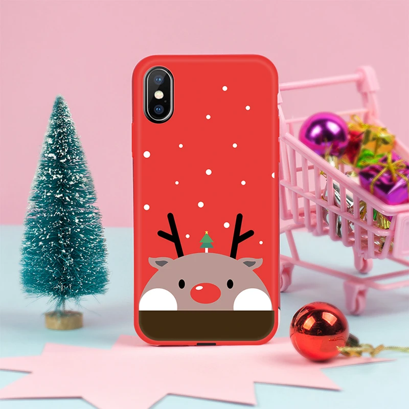 Winter Phone Case For iPhone XR XS MAX X 7 8 6 6S Plus Luxury Soft TPU Cover Christmas Santa Snowman Elk Deer Funda 2019 |