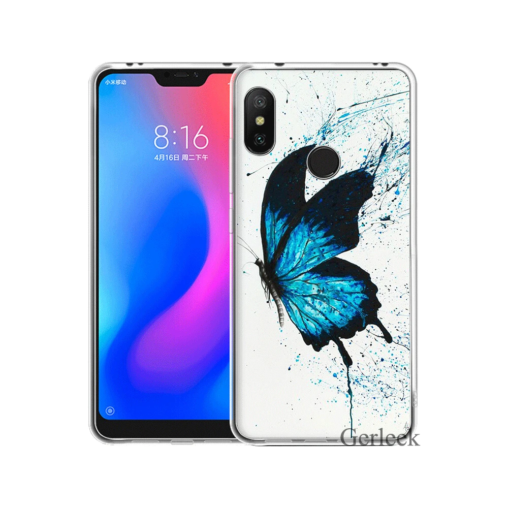 mobile Phone Case For Xiaomi Redmi Note 6 7 3 Pro 4 4X 5 5A Cover Blue Butterfly Bag Shell | Мобильные телефоны и