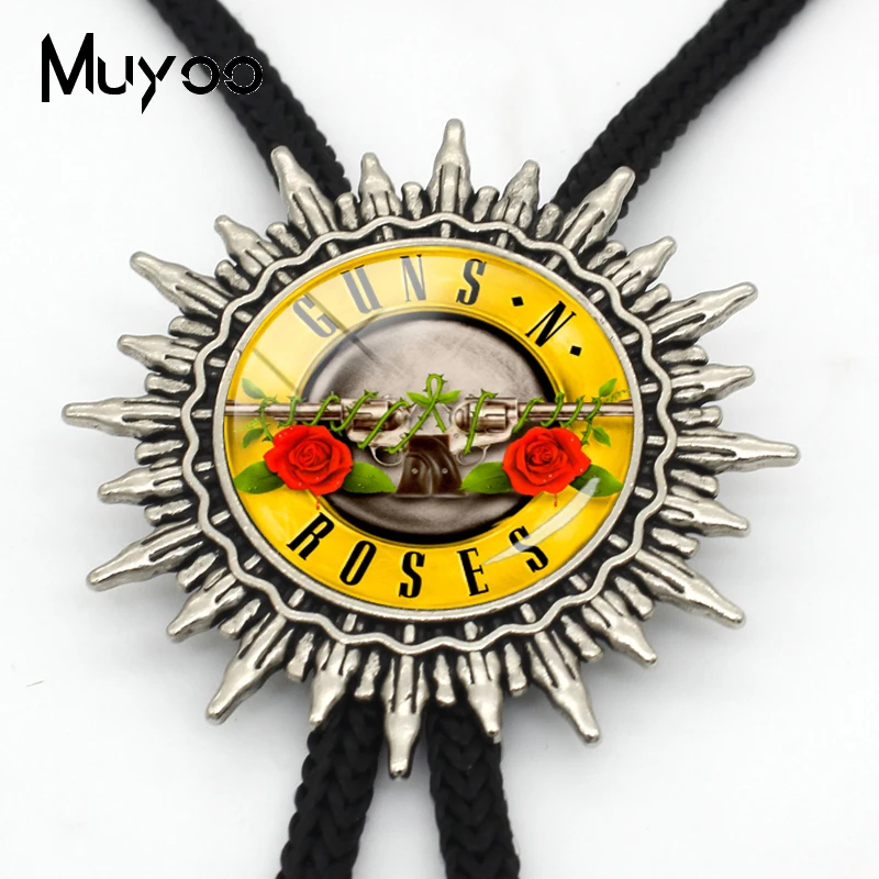 BOLO-0145 Новая мода guns N Roses Боло галстук рок-н-ролл Группа Стекло изображение Галстуки ручной работы мужские ювелирные аксессуары