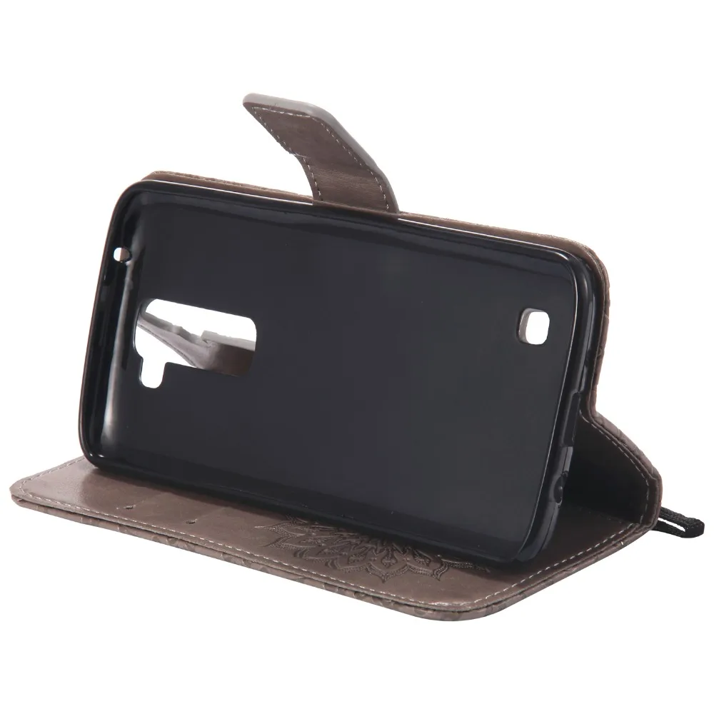 Relief Sun Leather Case For LG K7 5.0 inch Wallet Stand Cover for X210ds X210 MS330 K330 With Card Holder Cases bags capa | Мобильные