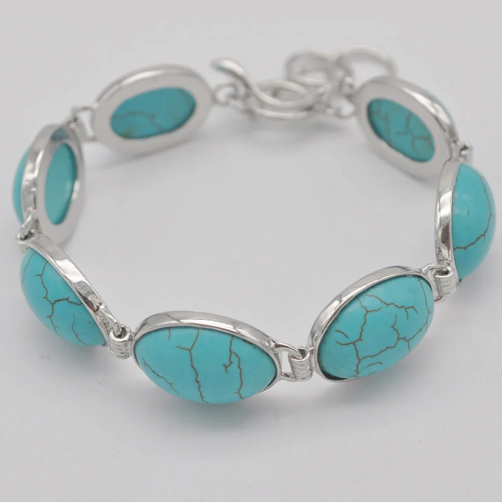 Синий Howlite камень драгоценный бусы браслет 8 дюймов ювелирные изделия для подарка