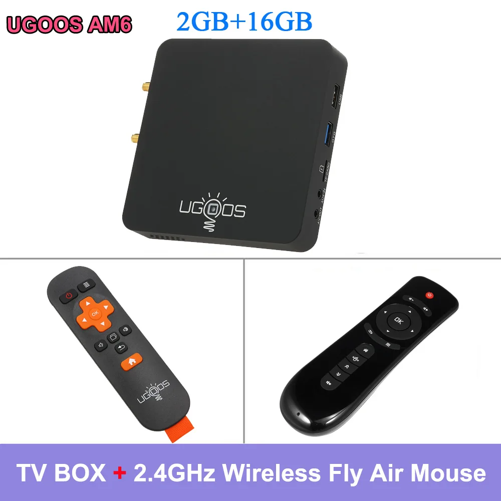 TV Box Add Air Mouse UGOOS AM6 2 Гб 16 Гб ТВ приставка Smart Android 9,0 приставка Amlogic S922X 2,4G& 5G WiFi 1000M LAN DLNA BT 5,0 4K HD медиаплеер - Цвет: TV Box Add Air Mouse
