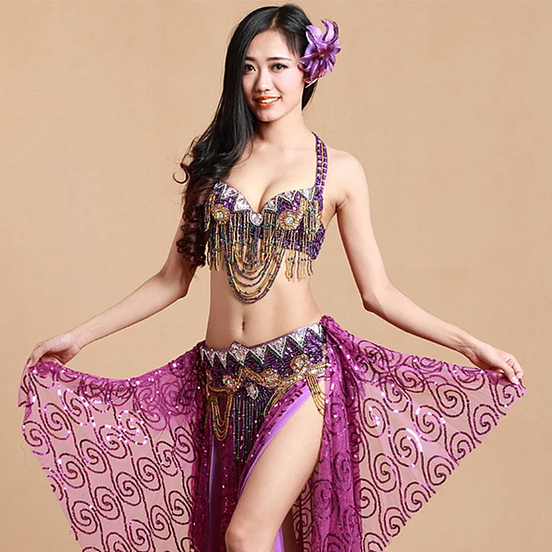 Bellydance oriental Belly Indian gypsy dance dancing costume costumes clothes bra belt chain scarf ring skirt dress set suit 292 |