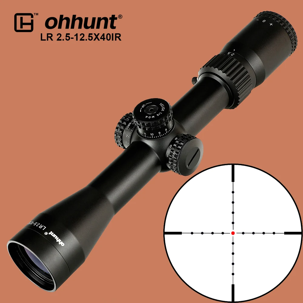 Ohhunt охотничий оптический прицел LR 2 5 12. 5x40 IR Mil Dot с красной подсветкой стеклянная