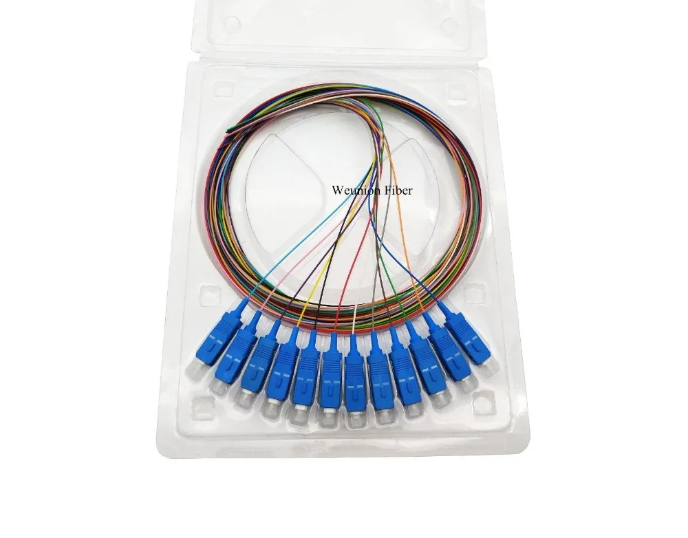 12 шт Цвет FTTH SC/UPC Волоконно оптический Pigtail Simplex SM 9/125 1 5 метров|Оптоволоконное