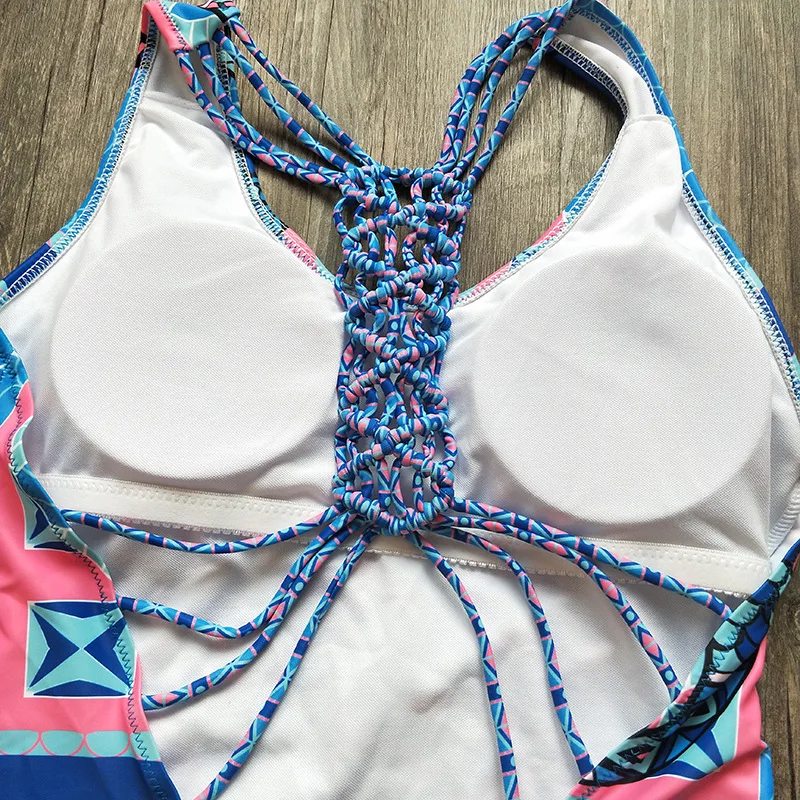 Бразильский Одна деталь купальник 2019 купальники Для женщин Монокини с пуш-апом