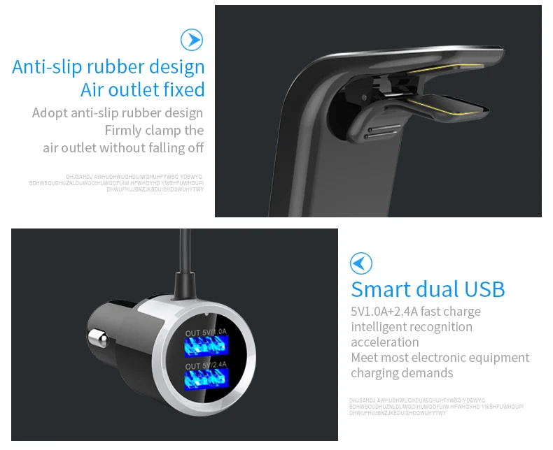JINSERTA fm-передатчик Bluetooth автомобильный беспроводной радио адаптер AUX MP3 плеер FM модулятор Hands-free Комплект двойной USB быстрое зарядное устройство