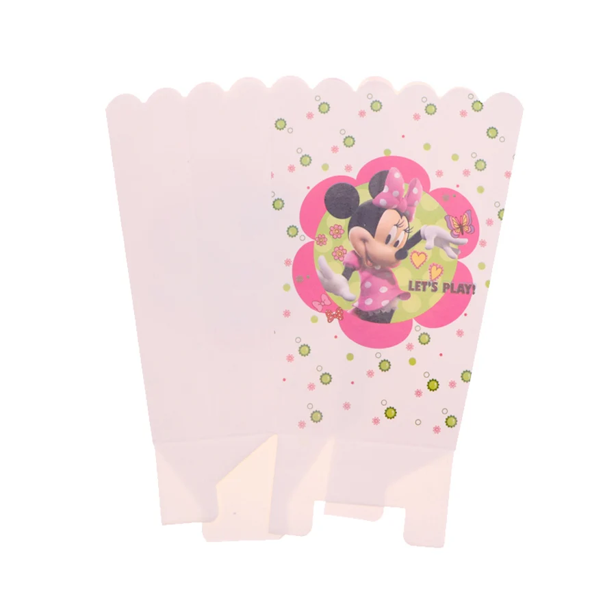 6 шт. одноразовая посуда бумага попкорн Минни Микки Маус день рождения Рождество