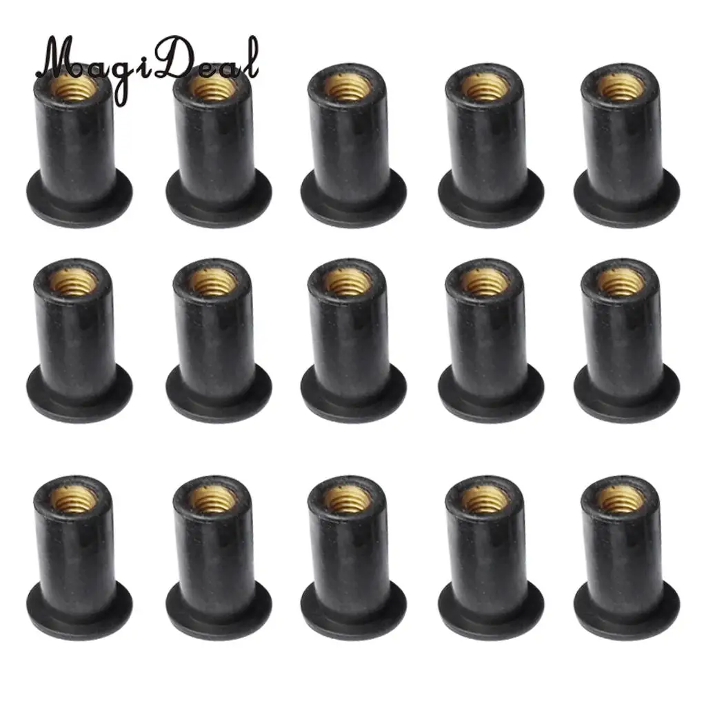 MagiDeal Heavy Duty 15 шт. медные M5 резиновые гайки глухая застежка рыболовный комплект для