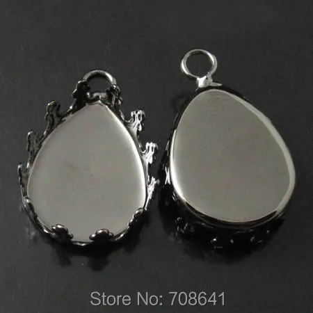 13x18 мм Пустые каплевидные ободки в форме короны с подвеской петли Настройки