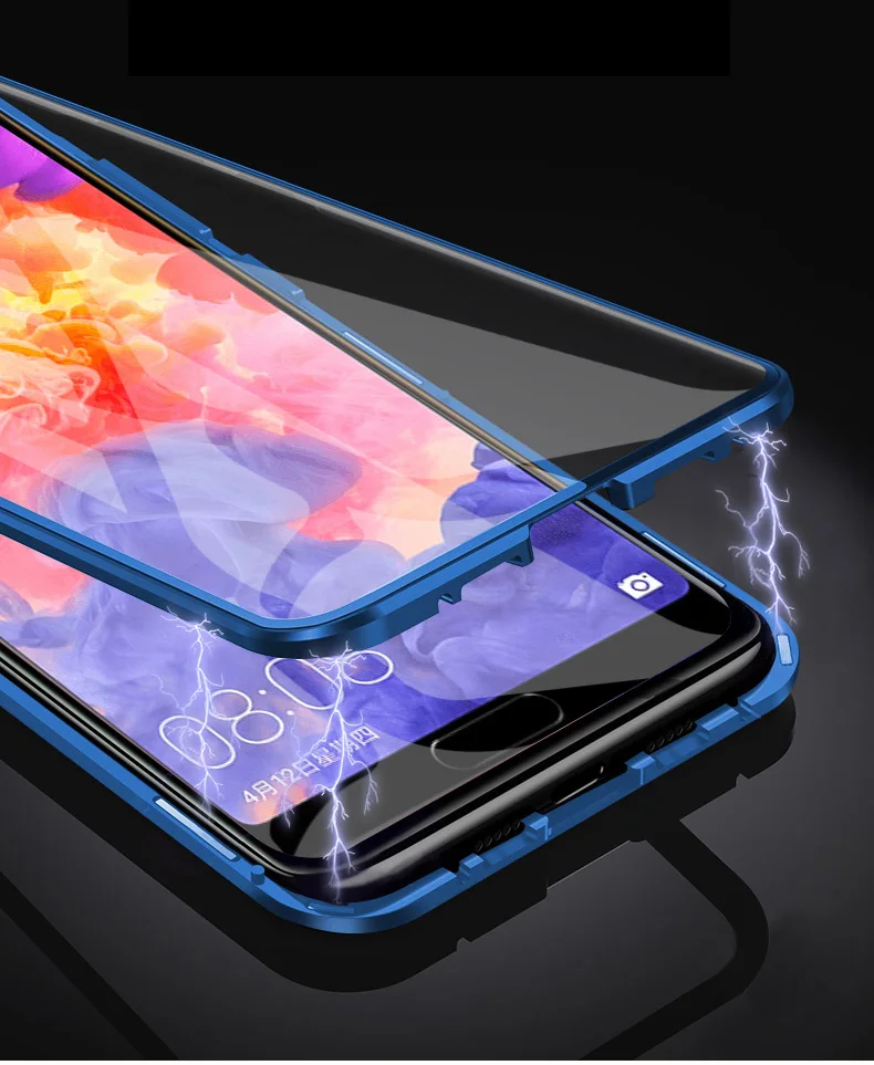 Роскошный полный корпус Магнитный чехол для huawei P20 Pro чехол 360 прозрачное стекло задняя откидная крышка для huawei P20Pro чехол противоударный