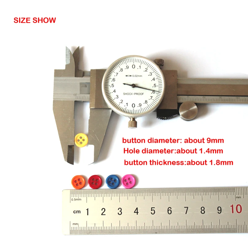 200 шт./лот разнообразные полимерные пуговицы с 4 отверстиями 9 мм швейные