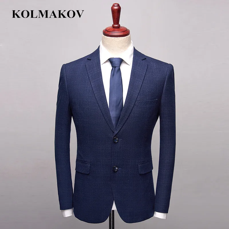 

Мужской Блейзер kolmaрасцветки, новинка 2019, модный темно-синий Блейзер, мужской классический приталенный Блейзер в стиле смарт-кэжуал для муж...