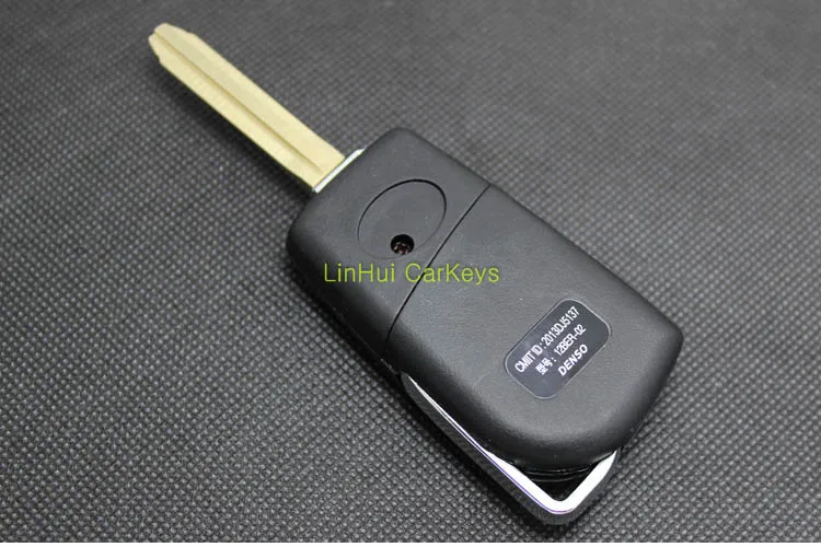 Чехол для ключей PINECONE для TOYOTA COROLLA CROWN CAMRY RAV4, 2 кнопки, без выреза, заготовка, латунное лезвие, пульт дистанционного управления, ABS, 1 шт