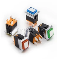 1pc ds716 9 24v colorful led button self locking switch square switch ip65 control cabinet waterproof free russia shipping