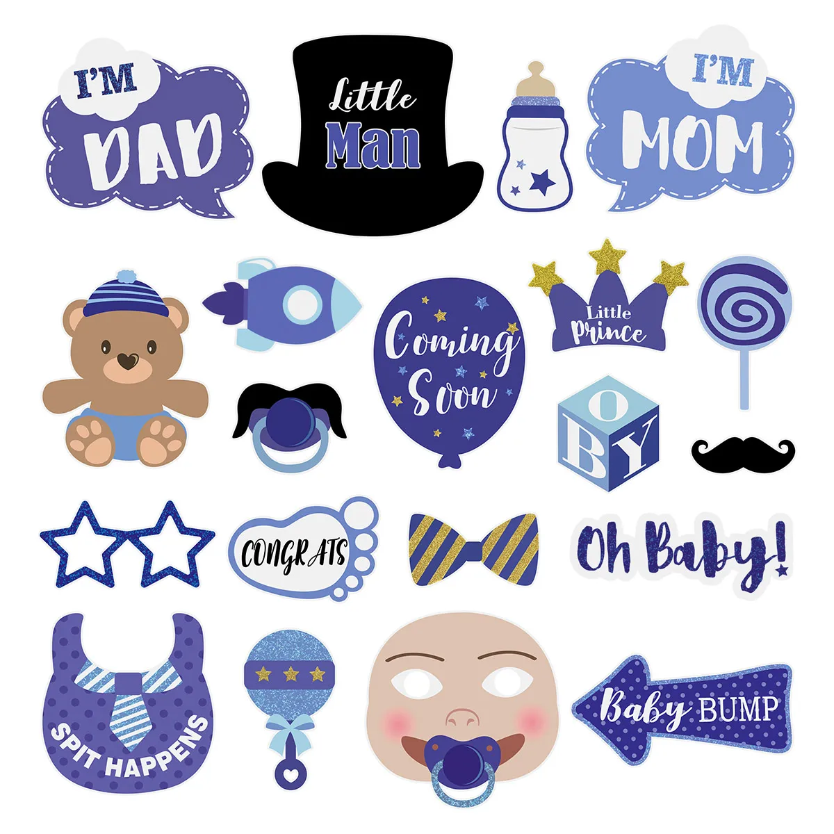 20 шт. украшение для маленьких мальчиков реквизит фотосессии милый Babyshower костюм