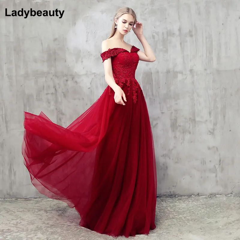 Женское длинное вечернее платье Ladybeauty элегантное кружевное банкетное с вырезом