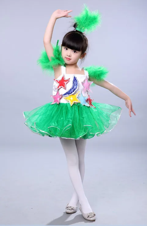 Новинка 2017 года детское современное танцевальное платье юбка-пончо Хоровое для