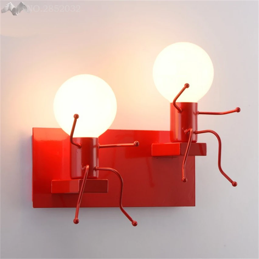 Скандинавский современный креативный мультяшный настенный светильник железный