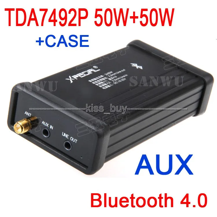 TDA7492P NE5532 50 Вт + Bluetooth 4 0 аудио приемник Цифровой усилитель чехол для dc 12v 24v