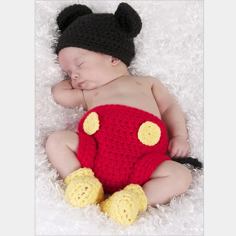 Новорожденный Подставки для фотографий крючком одежда самых маленьких костюм