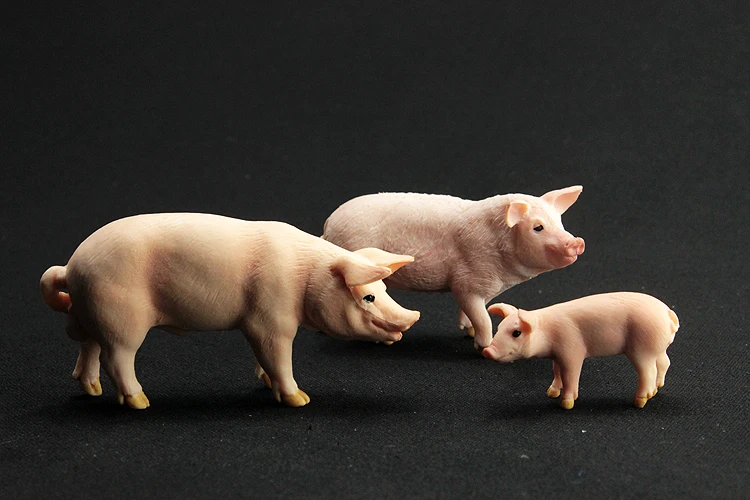 

Animal Wild SET Livestock ranch farm animal model toy world large white pig boar sow cubs Aberdeen wild crafts room Home