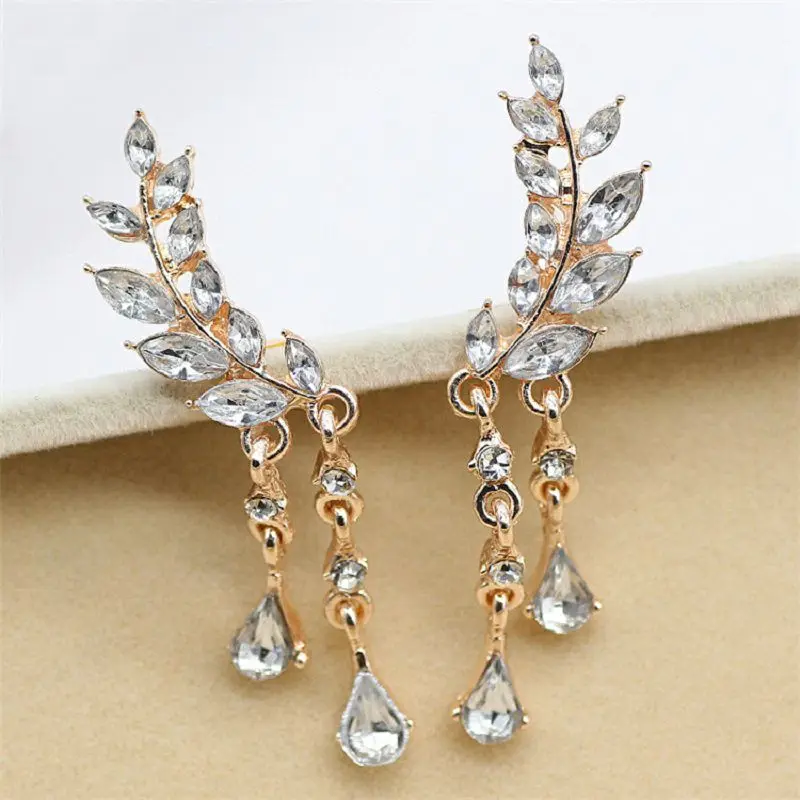 Серьги Стразы с хрустальными цветами для женщин модные ювелирные изделия