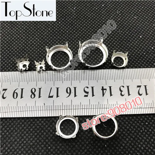 silver hollow back TopStone все размеры 4~ 27 мм круглый металлический коготь серебро/латунь Цвет закрытым/с открытой спиной для установки круглые Rivoli хрустальные украшения бисером - Цвет: silver hollow back
