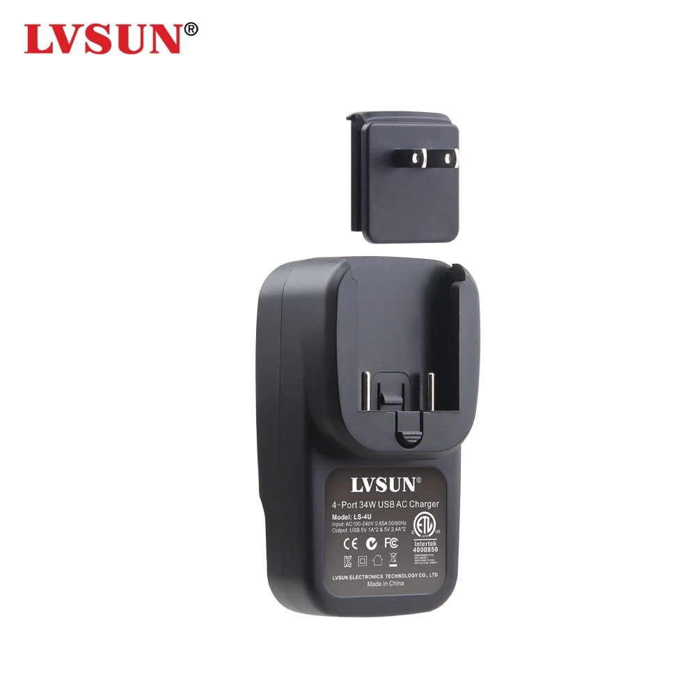 LVSUN 34W 6.8A 4 USB порта настенное зарядное устройство для iPhone 6 Plus 5S iPad Samsung Galaxy S6 S5 MI4 redmi
