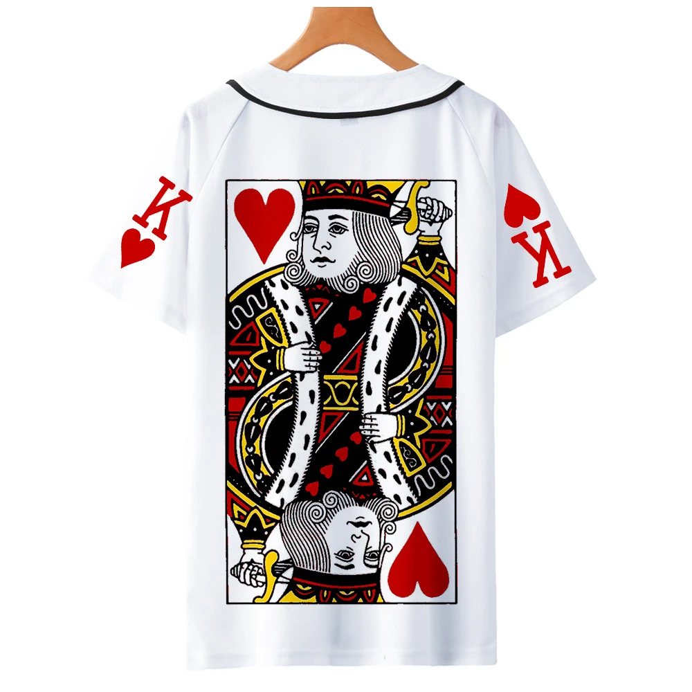 Poker 3D Jack queen King бейсбольная Мужская Футболка Kpop веселое Harajuku Летняя мужская