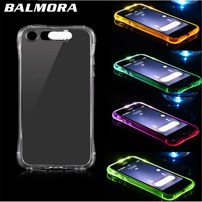 Balmora светодио дный вспышки ТПУ чехол для iPhone 7 8 10 X прозрачный вызова Световой