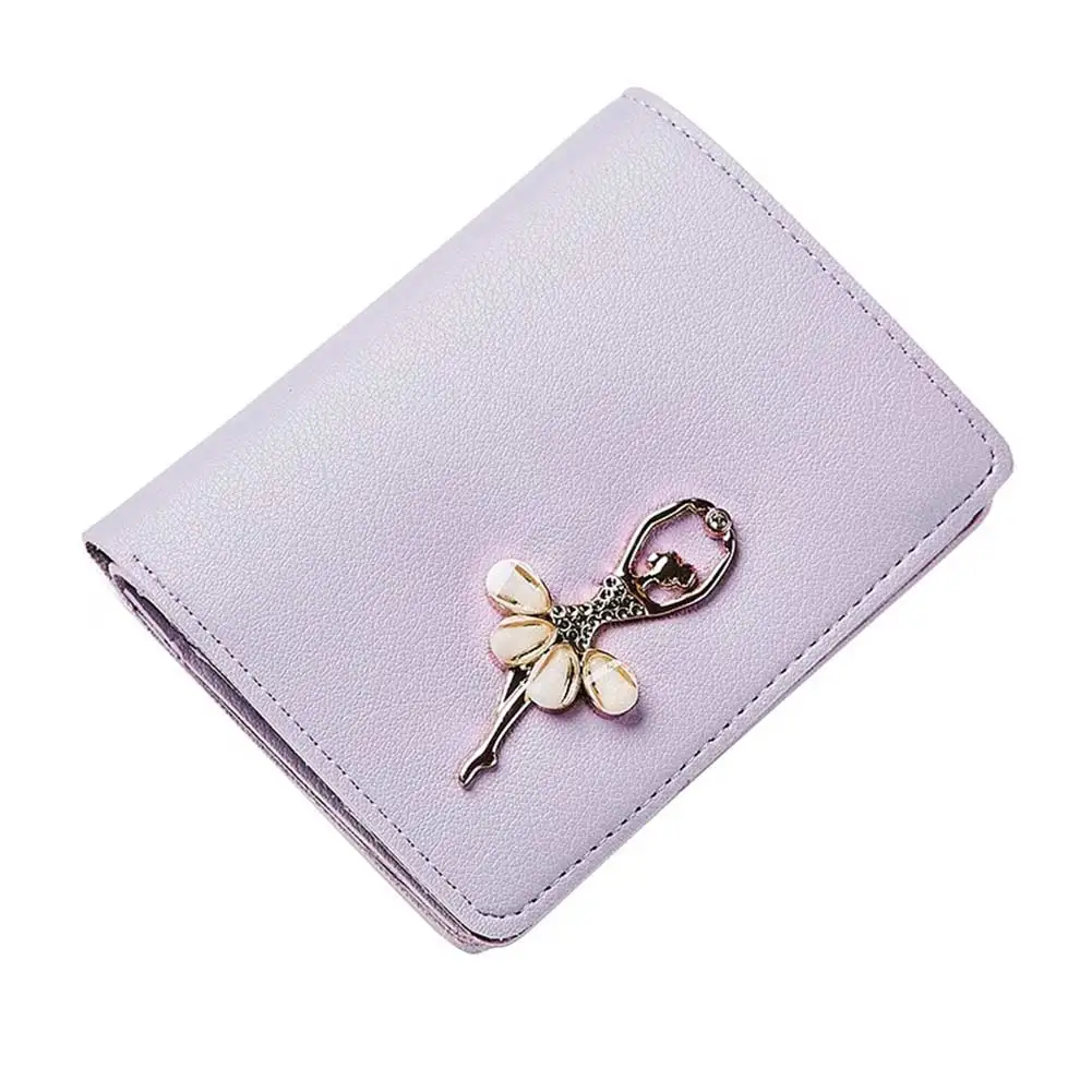 Простой Модный женский короткий кошелек однотонный клатч из искусственной кожи