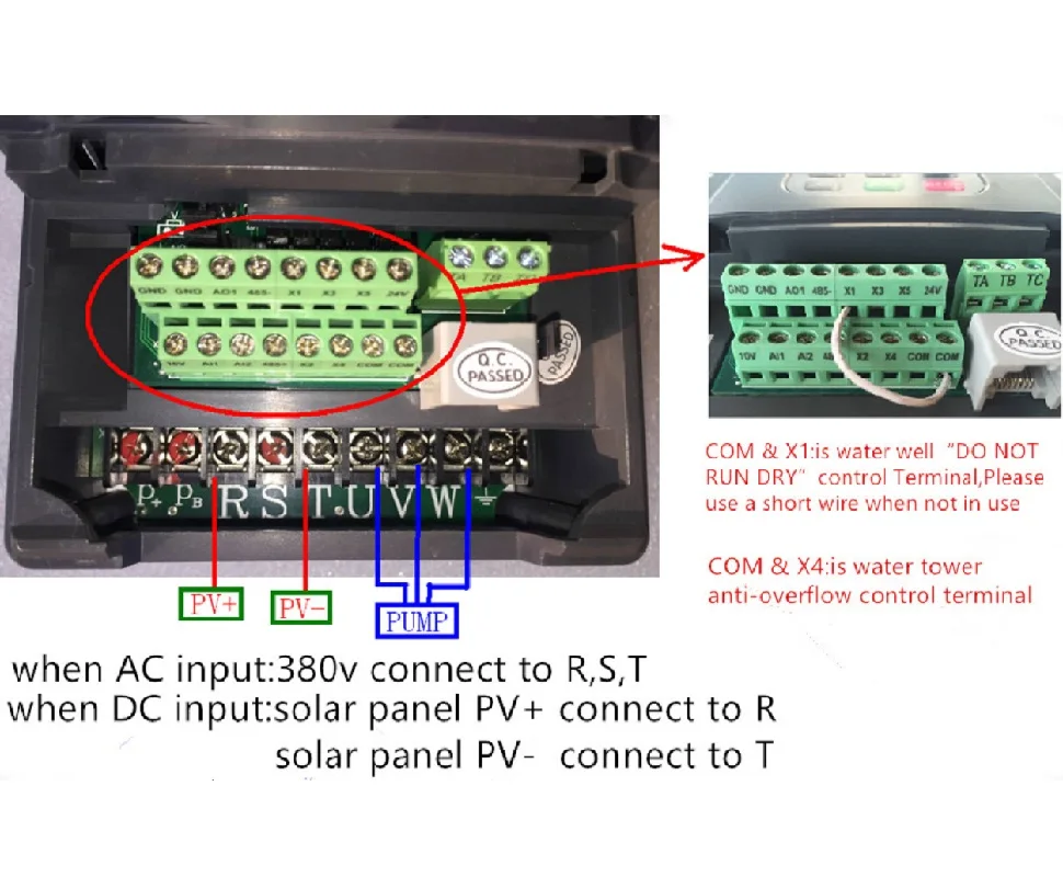 Погружные насосы 4 дюйма AC380V/DC540V 5500W солнечные скважины 4SPSC25/125 D380/5500 бесплатная