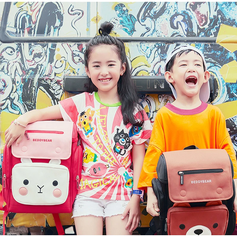 BEDDYBEAR School Bags For Kids Children's Backpack Cartoon Rabbit Bear Girls School Bags Schoolbags For Boys