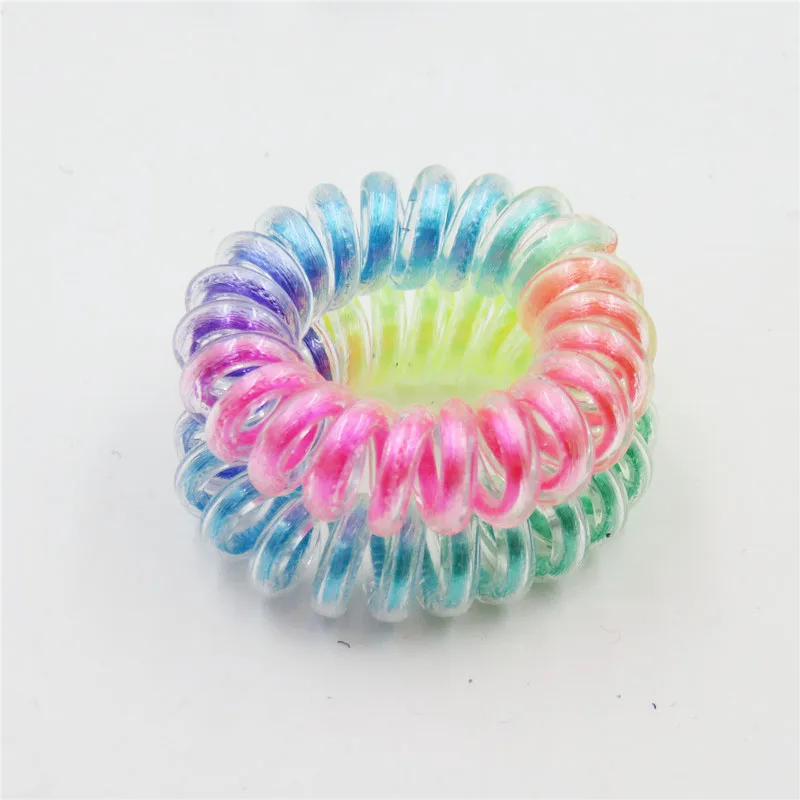 1 шт./10 шт. Радужная телефонная линия эластичные резинки для волос девочек тюрбан