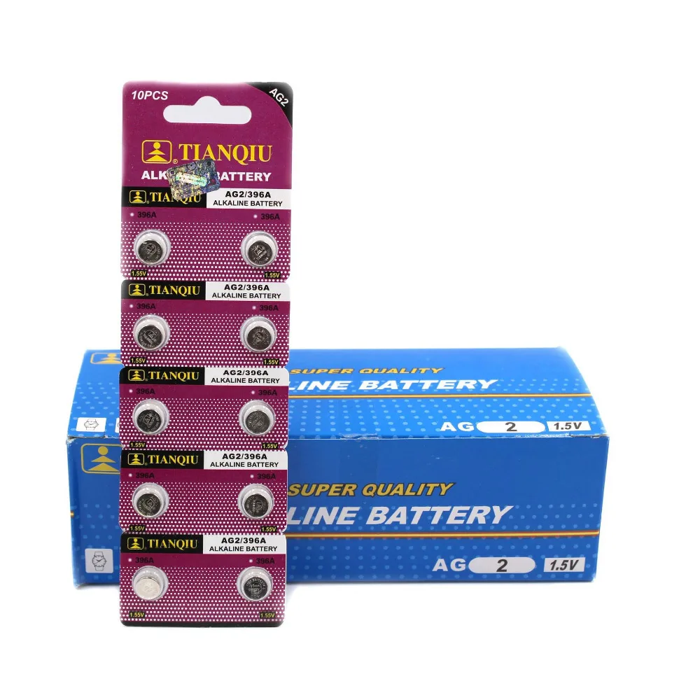 10 шт/карта ag2 батареи 1,55 V SR726W кнопки батареи 396 397 LR726 SR59 SG2 щелочные батареи