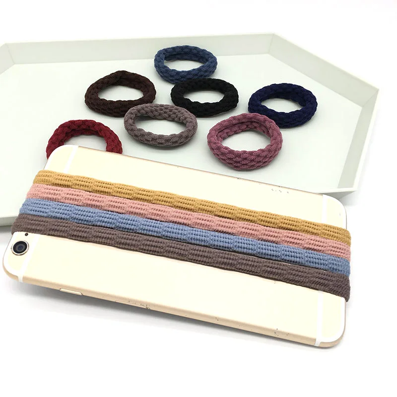

10/20pcs Hair Scrunchies Solid Fold Towel wide Elastic Rubber Bands girls Ring Women Tie Ponytail Holder Headbands Accessories