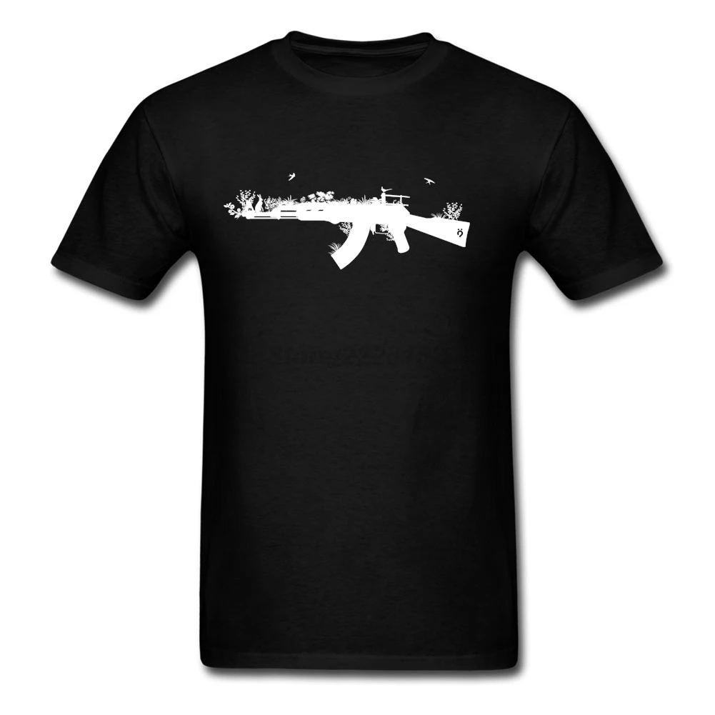 Красивые мужские рубашки с надписью Love and Peace Ak47 недорогая футболка Peaceful Gun
