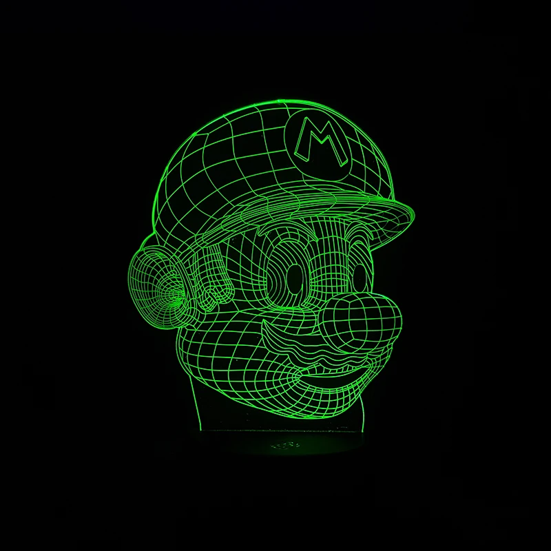 3D Светодиодная лампа Mario ночник настольная 7 цветов сменный USB сенсорный пульт
