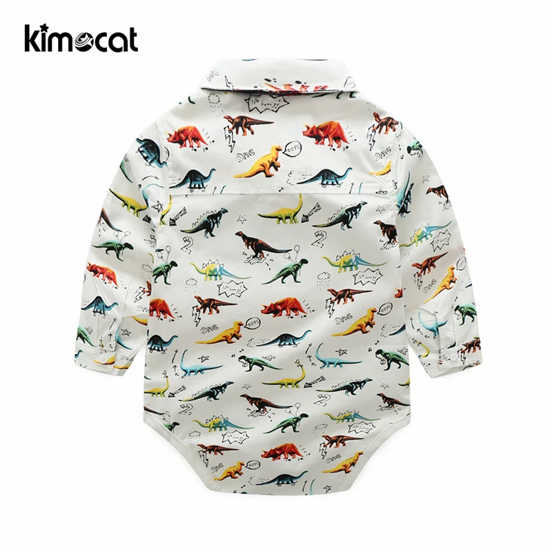 Весенне-осенняя одежда Kimocat для маленьких мальчиков рубашки с длинным рукавом
